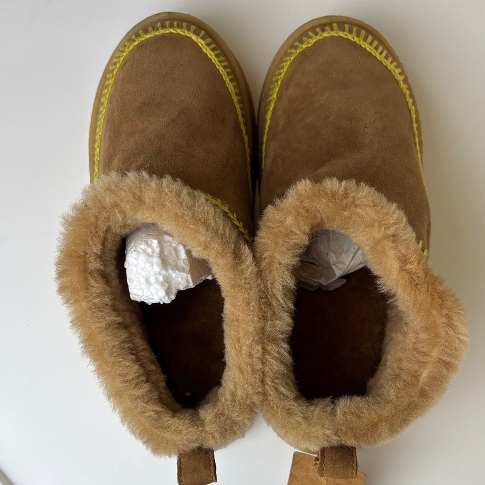 NEW‎ Laidback London Shearling-Lined Suede Ankle Booties Tan Boho Luxe 8 - Picture 5 of 7